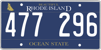RI license plate 477296