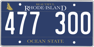 RI license plate 477300