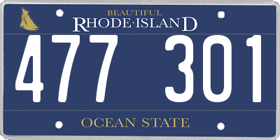 RI license plate 477301