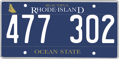 RI license plate 477302