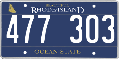 RI license plate 477303