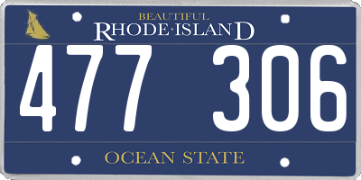 RI license plate 477306
