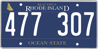 RI license plate 477307