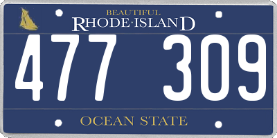 RI license plate 477309