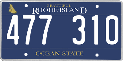 RI license plate 477310