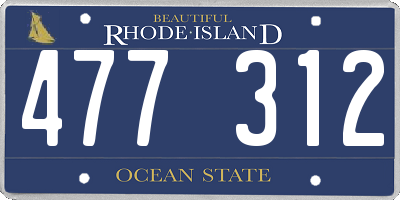 RI license plate 477312