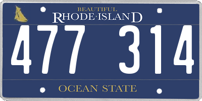 RI license plate 477314