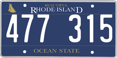 RI license plate 477315