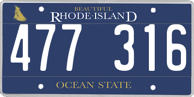 RI license plate 477316