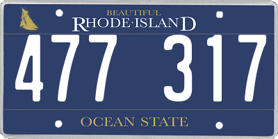 RI license plate 477317