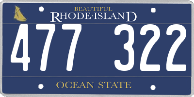 RI license plate 477322
