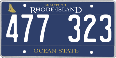 RI license plate 477323