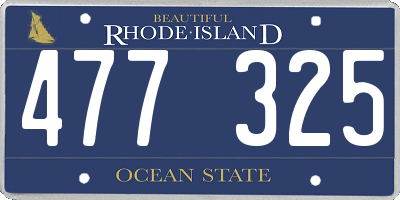 RI license plate 477325