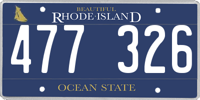 RI license plate 477326
