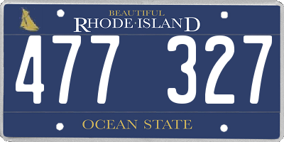 RI license plate 477327