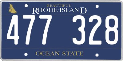 RI license plate 477328