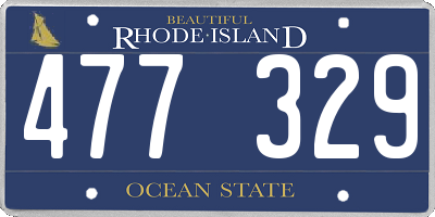 RI license plate 477329