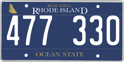 RI license plate 477330