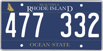 RI license plate 477332