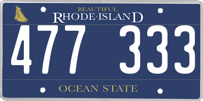 RI license plate 477333