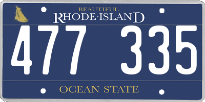 RI license plate 477335
