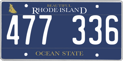 RI license plate 477336