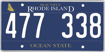 RI license plate 477338