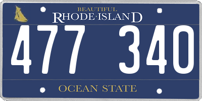 RI license plate 477340