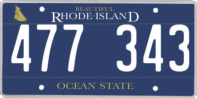 RI license plate 477343