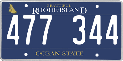 RI license plate 477344