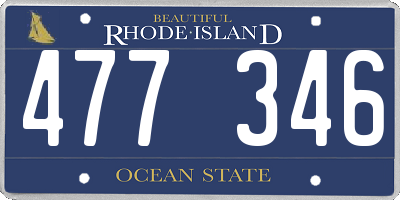 RI license plate 477346