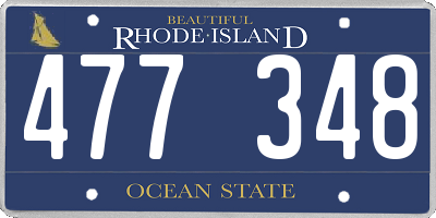 RI license plate 477348