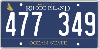 RI license plate 477349
