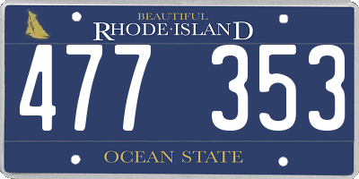 RI license plate 477353