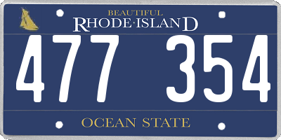 RI license plate 477354
