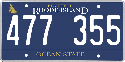 RI license plate 477355