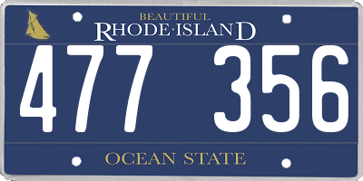 RI license plate 477356