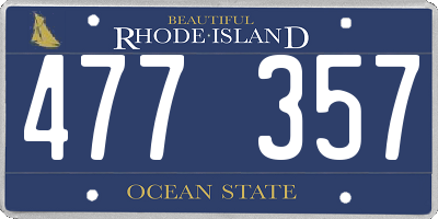 RI license plate 477357