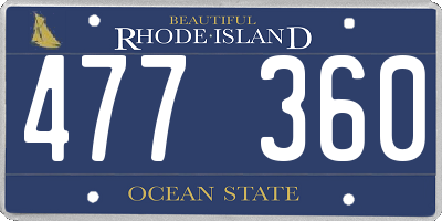 RI license plate 477360