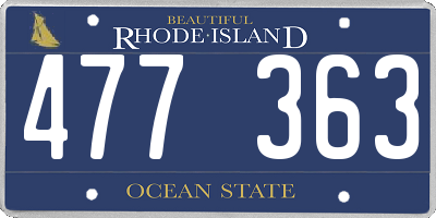 RI license plate 477363