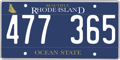 RI license plate 477365