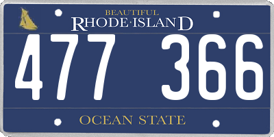 RI license plate 477366