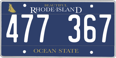 RI license plate 477367