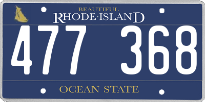 RI license plate 477368