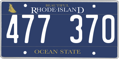 RI license plate 477370