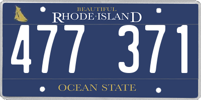 RI license plate 477371