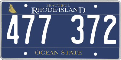 RI license plate 477372