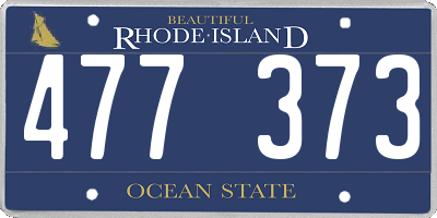RI license plate 477373