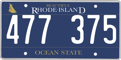 RI license plate 477375