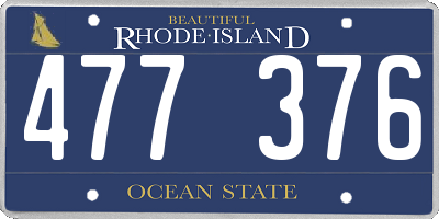 RI license plate 477376